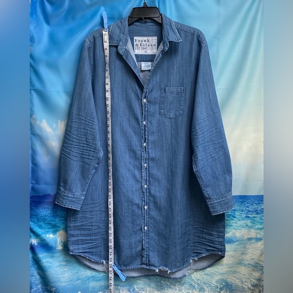 Frank & Eileen Famous Denim MARY Classic Shirtdress Size: XL STONEWASHED INDIGO - Picture 12 of 16